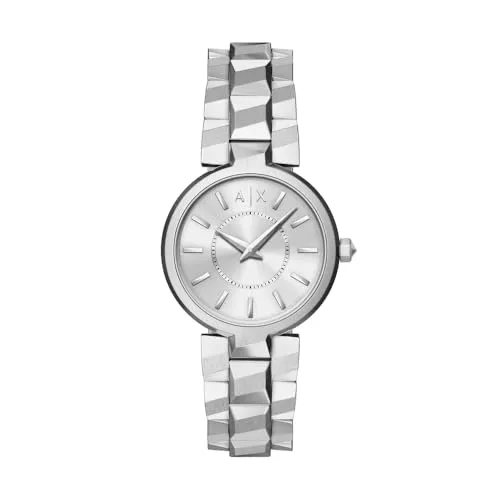 Armani Exchange Damenarmbanduhr, 34 mm, Quarzwerk - Elegante Damenarmbanduhr mit 34-mm-Gehäuse, kratzfestem Mineralglas und robustem Edelstahl- oder Lederarmband. Ideal für jeden Anlass und mit individuellem Tragekomfort.