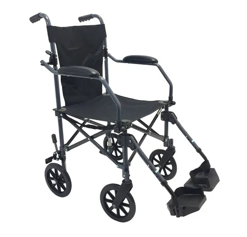 Travelite Transportrollstuhl - Faltbarer Reisebegleiter, nur 9,3 kg leicht und inklusive Tragetasche mit Rollen für einfachen Transport