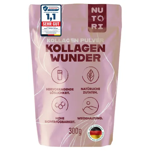 Kollagen Wunder 300 g - Hochwertiges Kollagenpulver - Arzneimittel zur Unterstützung von Haut, Haaren und Gelenken, fördert die natürliche Kollagenproduktion für ein jugendliches Aussehen.