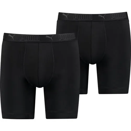 PUMA Herren SPORT MICROFIBER LONG BOXER 2P - Unterhosen aus Recyclingmaterialien, geruchshemmend und mit Feuchtigkeitstransport für optimalen Tragekomfort beim Sport.