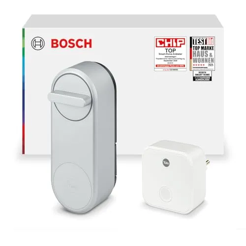 Bosch Smart Home Yale Linus Smart Lock - Smartes Türschloss mit WiFi Bridge, kompatibel mit Alexa, Google Home und Apple HomeKit, automatische Türverriegelung und temporäre Zugangsberechtigungen