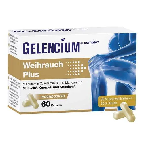 GELENCIUM Weihrauch Plus hochdosiert mit Vitamin C - Hochwertiges Nahrungsergänzungsmittel mit 1000 mg Weihrauch-Extrakt, unterstützt das Immunsystem und fördert das Wohlbefinden