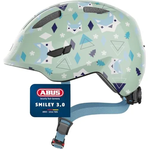 ABUS Smiley 3.0 green nordic S (45-50 cm) - Fahrradhelm für Kinder mit optimalem Rundumschutz, höhenverstellbarem Verstellsystem und kindgerechten Designs - ideal für kleine Fahrradfahrer!