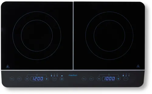 Medion Doppel-Induktionskochplatte MD 15324 - 3500 Watt, 10 Temperaturstufen und energieeffizient für schnelles Kochen, ideal für Familien