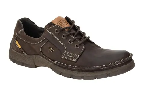 camel active Herren Schnürschuhe 55AVA01 Dunkelbraun 43 - Herren-Sneaker aus langlebigem Nubuk- und Veloursleder, atmungsaktiv mit herausnehmbarer Innensohle und rutschfester Gummi-Außensohle für optimalen Halt.