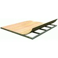 Karibu Fußboden für Sockelmaß 1,81 m x 1,81 m - Gartenhaus-Zubehör: Robuster Fußboden aus 16 mm Fichte - Massivholz mit Nut und Feder, ideal für eine stabile und langlebige Unterkonstruktion.