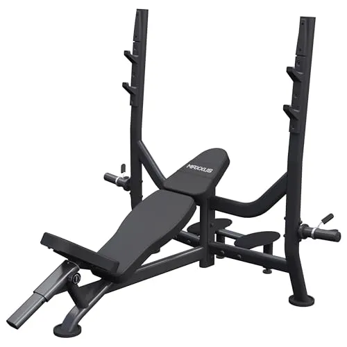 MAXXUS Schrägbank - Multifunktionale Hantelbank für intensives Training - Hantelbänke mit bis zu 285 kg Tragfähigkeit und verstellbarem Design für gezieltes Muskeltraining, ideal für Ihr Home Gym.