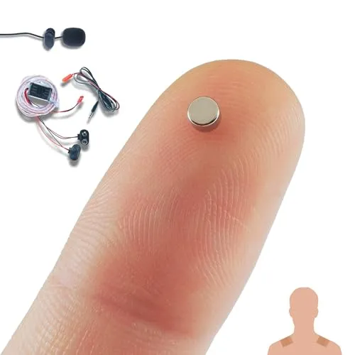 PingaOculto SpionageKopfhörer – Unsichtbare Mini Nano Kopfhörer mit Mikrofon - Kopfhörer für Prüfungen, extrem klein und unsichtbar im Ohr. Ideal für heimliche Kommunikation und Spicker-Einsatz, kompatibel mit allen Mobiltelefonen.