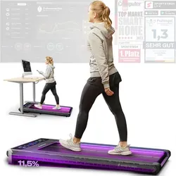 Sportstech Laufband sWalk - Effizientes Training mit LED-Feedback - Laufband für effektives Training mit 1-8 km/h Geschwindigkeit, 4 voreingestellten Programmen und Fernbedienung, ideal für Zuhause und kleine Räume.