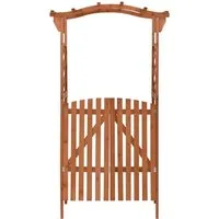 vidaXL Pergola mit Tor 116x40x204 cm - Massivholz Tanne, witterungsbeständig und ideal für Ihren Garten oder Outdoor-Wohnbereich