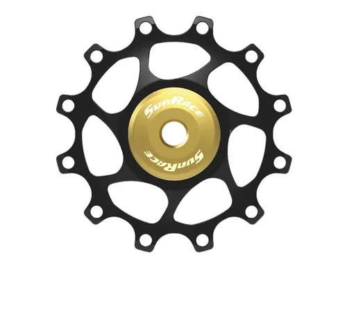 Sunrace Schaltrolle 12 Zähne Aluminium / CNC - Hochwertige Schaltrolle mit 12 Zähnen aus Aluminium/CNC, ausgestattet mit Industrielagern für optimale Leistung und Langlebigkeit, ideal für Fahrrad-Enthusiasten.