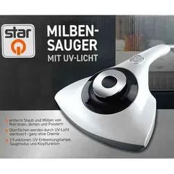 StarQ Milbensauger mit UV-Licht - Staubsauger mit UV-Licht zur effektiven Bekämpfung von Milben, Staub und Bakterien – für eine hygienische Reinigung von Matratzen und Polstern, ganz ohne Chemie.