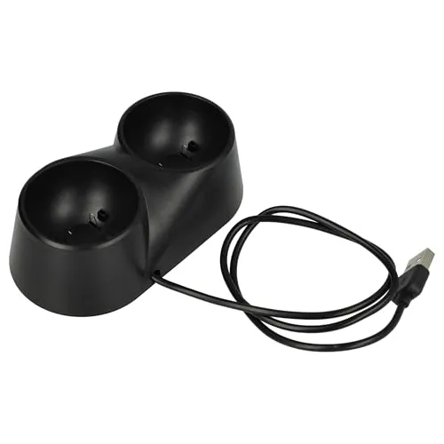 vhbw Dual-Ladestation kompatibel mit Sony Playstation 4 VR Move Motion Controller - Netzteil, Halterung, Ladegerät, Schwarz