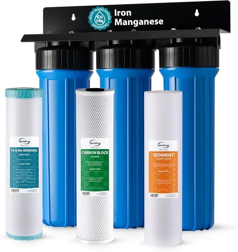 iSpring Wasserfilter WGB32BM - 3-Stufen Hauswasserfilter - Der iSpring WGB32BM 3-Stufen Hauswasserfilter schützt Ihre gesamte Wasserinstallation. Mit effektiver Filtration von Eisen, Mangan und Verunreinigungen sorgt er für reines Wasser und einfache Installation ohne Schweißen.