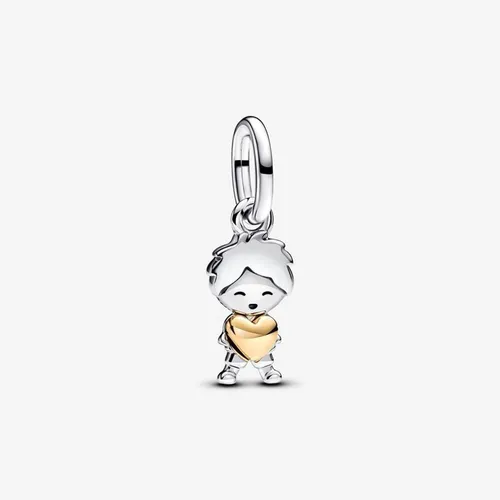PANDORA Moments Happy Boy Charm-Anhänger aus Sterling Silber - Bead Charms für Damen, wunderschöner Charm-Anhänger aus Sterling Silber und vergoldeter Metalllegierung, ideal als Geschenk oder zur Feier besonderer Beziehungen.