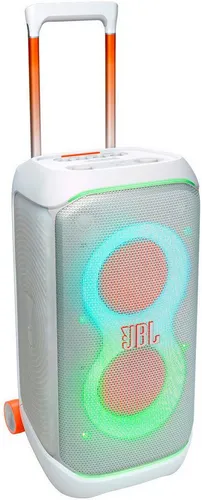 JBL PartyBox 320 Weiß - Leistungsstarker Party Lautsprecher mit Lichtshow - Lautsprecher & Subwoofer, Bluetooth-fähig mit 240 W RMS-Leistung und integrierter Lichtshow für unvergessliche Partynächte.