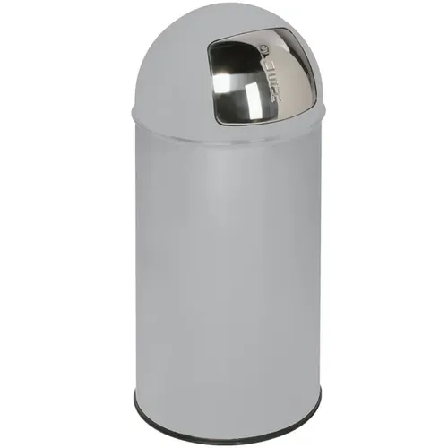 VAR Abfallsammler D 35 silber 50 l - Haushaltszubehör, eleganter 50 l Abfallsammler aus Edelstahl mit abnehmbaren Kopfteil für müheloses Entleeren und verzinktem Inneneinsatz.