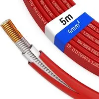 hb-digital Solarkabel 4 mm² H1Z2Z2-K TÜV Zertifiziertes Photovoltaik Kabel für PV Anlagen 5m Rot