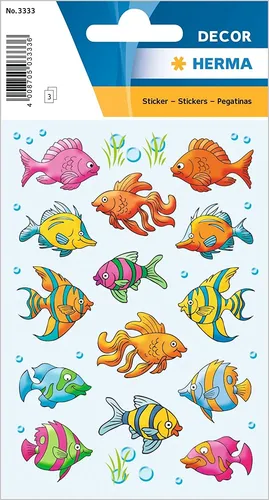 HERMA Sticker DECOR "Fische" 3 Blatt à 14 Sticker