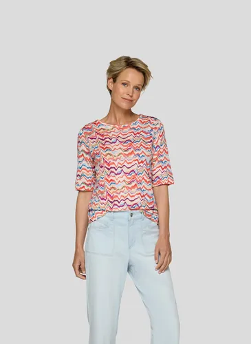 Rabe Rundhalsshirt mit grafischem Muster - Rundhalsshirt in Mandarine, antibakteriell und atmungsaktiv, ideal für einen lässigen Look. Perfekt für den Alltag und angenehm zu tragen.