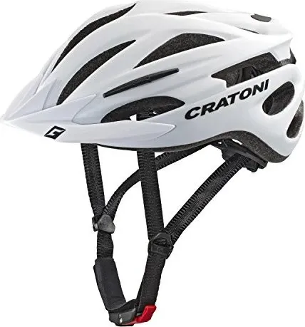 Cratoni Pacer+ Fahrradhelm - White Matt, L-XL - Fahrradhelm mit 20 Ventilationsöffnungen für optimale Kühlung, abnehmbarem Visier und reflektierenden Elementen für mehr Sicherheit im Dunkeln.
