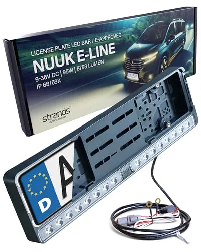 LED Bar Nuuk E-Line Duo - Innovative Kennzeichenbeleuchtung mit 7800 Lumen für optimale Sicht und Sicherheit bei Nachtfahrten, einfach zu installieren und ideal für Elektrofahrzeuge.