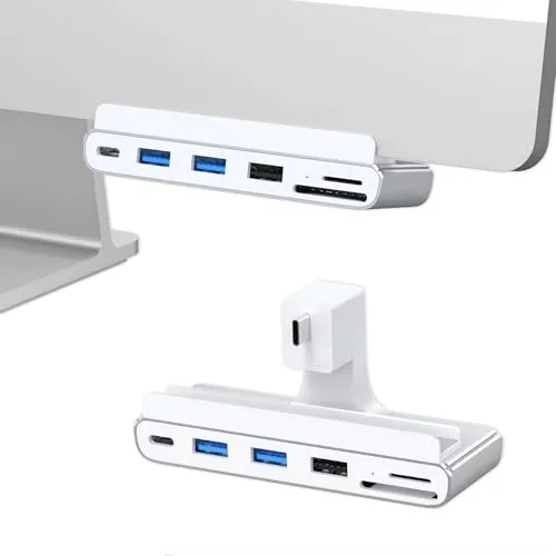 iMounts USB-C Hub für iMac 24 Zoll | 7-in-1 Adapter mit HDMI 4K 60Hz, USB-C, USB 3.0, SD-Kartenleser | Kompatibel mit iMac M1, M3, M4 (2021-2025)​
