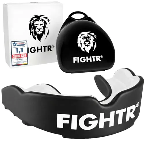 FIGHTR® Premium Mundschutz - ideale Atmung & leicht Anpassbar | Sport Zahnschutz für Boxen, MMA, Muay Thai, Hockey & Kampfsport | inkl. Hygiene Box