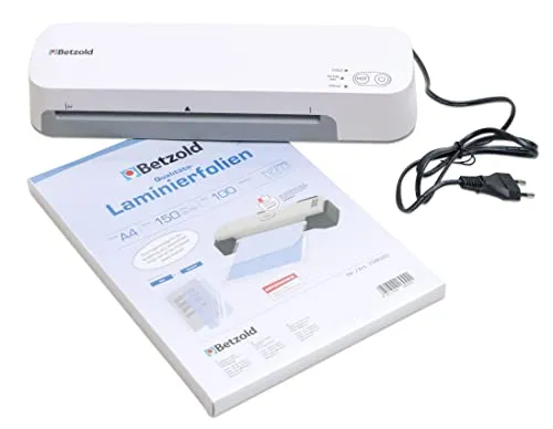 Betzold Laminier-Set Referendariat mit Laminiergerät und Folien - Vielseitiges Laminier-Set mit 100 hochwertigen Laminierfolien im DIN-A4-Format. Der leistungsstarke Laminator überzeugt mit einer schnellen Aufheizzeit von 60 Sek. und komfortabler Touch-Bedienung für effizientes Arbeiten.