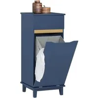 SoBuy Wäscheschrank BZR114 mit ausklappbarem Wäschesack - Mehrzweckschrank in Blau, ausgestattet mit einem praktischen ausklappbaren Wäschesack für effiziente Wäscheorganisation und Platzersparnis.