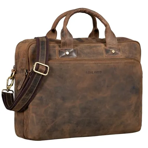 STILORD große Ledertasche braun - Vintage Aktentasche 'Hector' für Herren mit 15.6 Zoll Laptopfach - Aktentaschen: Hochwertige Vintage Ledertasche aus echtem Rindsleder für maximale Organisation und stilvollen Auftritt im Business-Alltag.