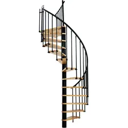 Minka Spindeltreppe Berlin in Schwarz - Treppen & Geländer - Platzsparende Spindeltreppe mit Buchenstufen, ideal für kleine Räume, hochwertig lackiert und pflegeleicht.
