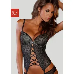 LASCANA Corsage mit Push-up und aufregender Stickerei, sexy Dessous, Reizwäsche schwarz 70