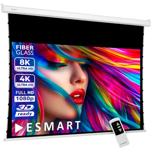 ESMART Professional TATENSO Tension Leinwand 100" - Beamer-Leinwände, motorisierte Glasfaser-Leinwand für perfekte Bildqualität und einfache Handhabung.