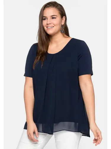 Sheego Blusenshirt Große Größen im Lagenlook blau 46