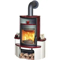 Hark Avenso ECOplus Dauerbrandofen 6kW - Raumluftunabhängiger Kaminofen in bordeaux-rot, effizient und umweltfreundlich für gemütliche Wärme in Ihrem Zuhause.