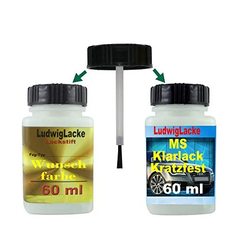 LudwigLacke 896 Bluewater für BMW Lackstift Set Autolack & Klarlack je 60ml