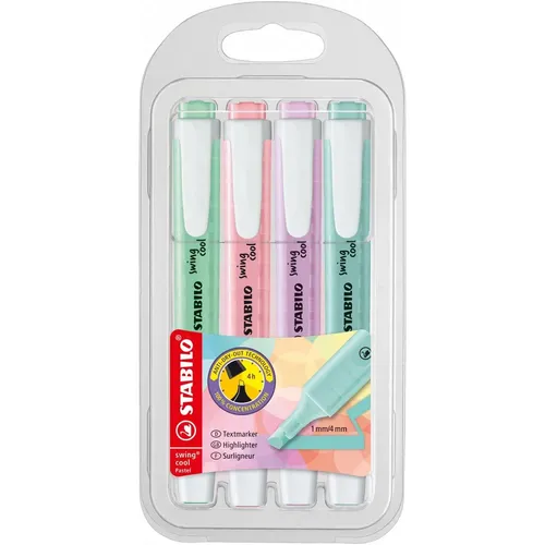 STABILO swing cool Pastel Textmarker farbsortiert, 4 St. 275/4-08