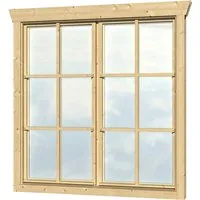 Doppelfenster für Gartenhaus 28 mm SKAN HOLZ - Ideal für Gartenhäuser, sorgt für viel Licht und eine natürliche Holzoptik, Maße: 2x57,5x123,5 cm