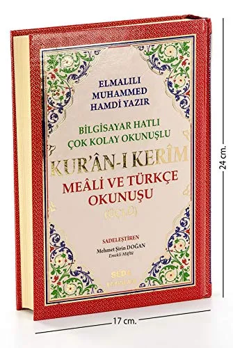 Kuran-i Kerim Meali ve Türkce Okunusu Üclü - Ciltli, Mittlere Größe - Bücher, ideal für einfaches Lesen mit computerbeschriftetem Text und handlichem Format.