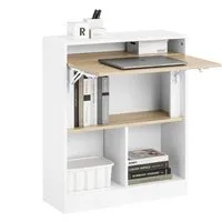 SoBuy Klapptisch FWT104, Weiß-Natur - Klapptisch für platzsparende Lösungen, ideal für kleine Räume. Einfache Selbstmontage und modernes Design in Weiß-Natur.