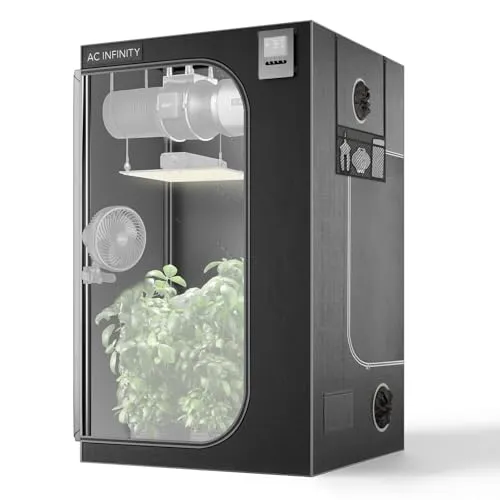 AC Infinity CLOUDLAB 844 | Advance Grow Zelt 120x120x200 cm - Bewässerung: Hochwertiges Grow-Zelt mit 2000D Diamant Mylar für optimale Lichtreflexion und Klimakontrolle, ideal für den ganzjährigen Anbau von 6-8 Pflanzen.