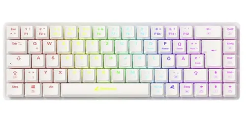 Sharkoon PURE WRITER RGB White W65 Red - RGB Gaming Tastatur - Tastaturen mit RGB-Beleuchtung und präzisen Red-Switches für schnelles Gaming und ein stilvolles Setup.