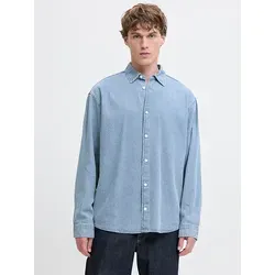 Langarmhemd JACK & JONES "JORNORREBRO DENIM SHIRT LS SN" für Herren - Herren-Freizeithemd im modischen relaxed fit aus 100% Baumwolle. Ideal für Arbeit und Freizeit, bietet hohen Tragekomfort durch weichen Webstoff.