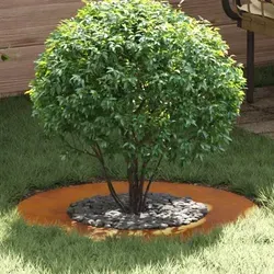 vidaXL Flache Baumringe 5 pcs Braun Ø40 / 70 cm - Garten-Zubehör mit modernem Design, robuster Stahlrahmen und UV-beständiger Beschichtung für langlebige Nutzung drinnen und draußen.