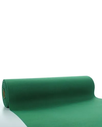 Sovie Horeca Linclass Airlaid Tischläufer Dunkelgrün - 40cm x 24m - Einfarbiger Einmal-Tischläufer - Perforierung alle 120cm - Ideal für Dekorationen