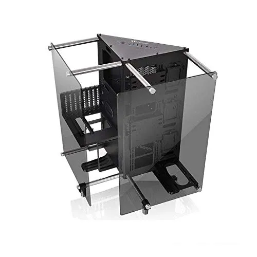 Thermaltake Core P90 TG Black | Flexibles ATX PC-Gehäuse - PC-Gehäuse mit zwei 5 mm gehärteten Glasfenstern für optimale Sicht. Flexibel montierbar: Wandmontage, vertikal oder horizontal. Unterstützt ATX-Mainboards und bietet umfangreiche Anschlussmöglichkeiten.