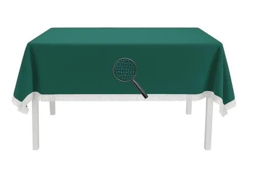 EXKLUSIV HEIMTEXTIL Gartentischdecke mit Fransen Tischdecke Classic Outdoor PVC Weichschaum rutschhemmend für Garten, Balkon, Terrasse 130x180 cm eckig grün