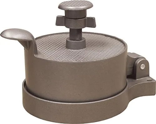 Höhenverstellbare Burger Presse aus Aluminiumguss - Robuste Burgerpresse aus langlebigem Aluminiumguss mit Antihaftbeschichtung für perfekte Patties. Einfach in der Anwendung und Reinigung, ideal für Burgerliebhaber. Variierbare Dicke für individuelle Geschmackserlebnisse.