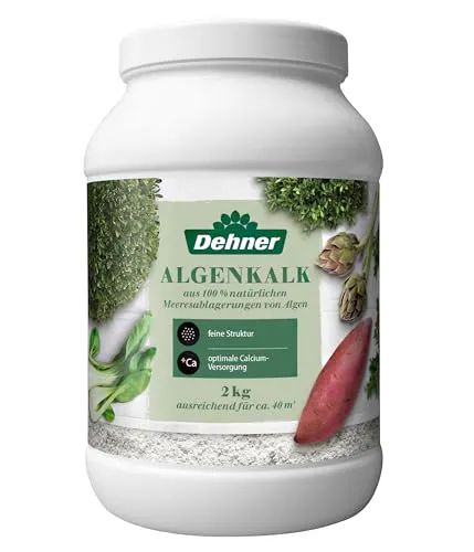 Dehner Algenkalk, hochwertiger Dünger zur Blattdüngung / Bodendüngung, aus 100 % natürlichen Meeresablagerungen, hoher Calciumgehalt, 2 kg, für ca. 40 qm, bunt
